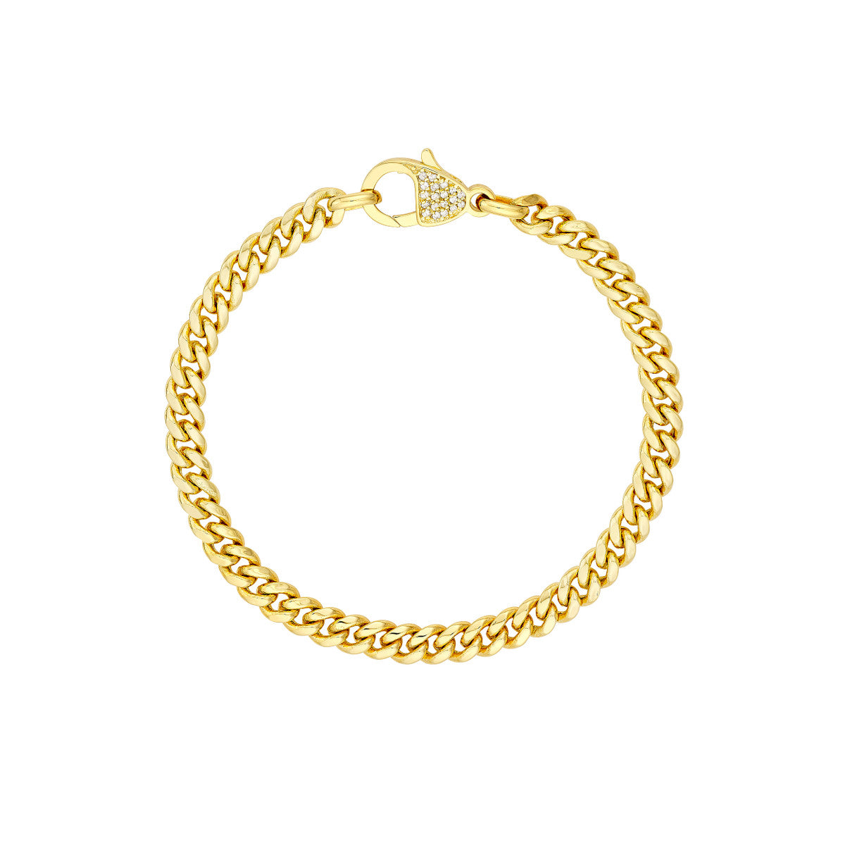 Havana Bracelet 14K Yellow Gold Curb Chain Pavé Diamond Pear Lock – Cherry Pick Diamonds Clayton St. Louis MO