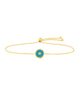 Marrakech Bracelet 14K Yellow Gold Blue Enamel Evil Eye Bolo – Cherry Pick Diamonds Clayton St. Louis MO