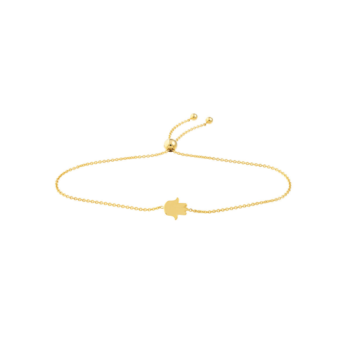 Mini Hamsa Bracelet 14K Yellow Gold Bolo Adjustable – Cherry Pick Diamonds Clayton St. Louis MO