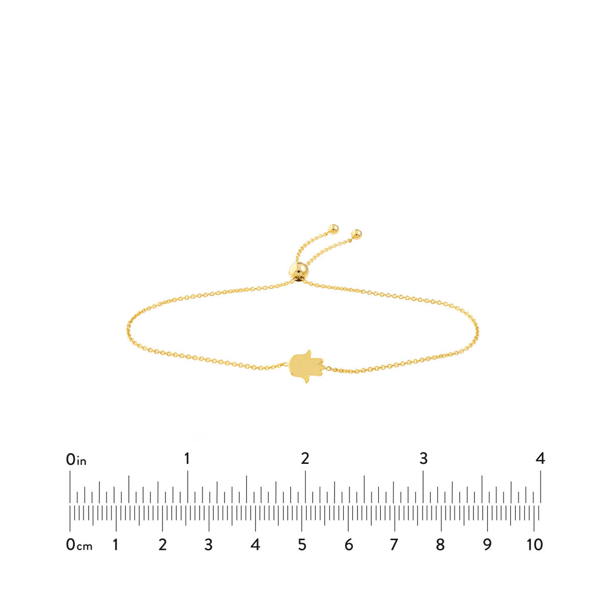 Mini Hamsa Gold Adjustable Bolo Bracelet on Model – Cherry Pick Diamonds St. Louis MO