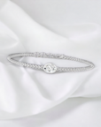 Antwerp OV Bracelet 14K white gold bezel set with oval cut lab created diamond – Cherry Pick Diamonds Clayton St. Louis MO
