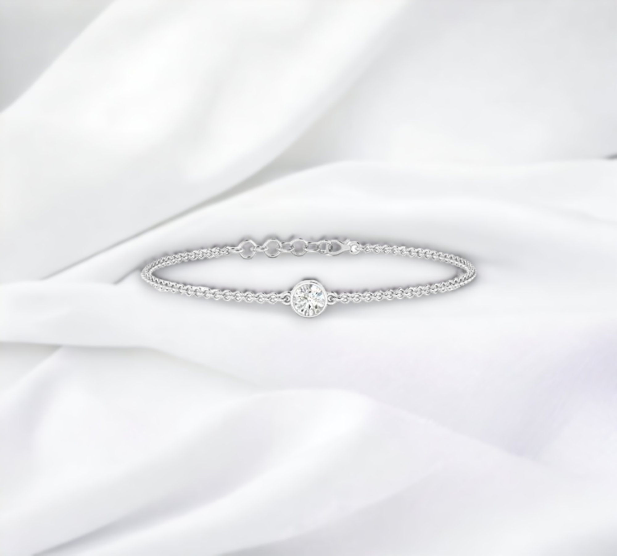 Antwerp WG Bracelet 14K white gold bezel set with round brilliant lab created diamond – Cherry Pick Diamonds Clayton St. Louis MO