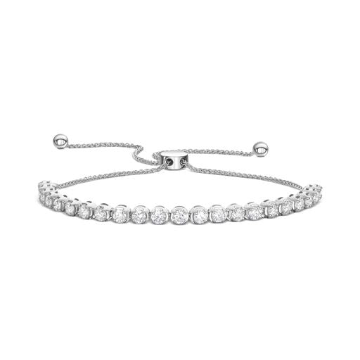 Bolo WG adjustable bracelet in 14K white gold with 1.50ct lab created diamonds – Cherry Pick Diamonds Clayton St. Louis MO