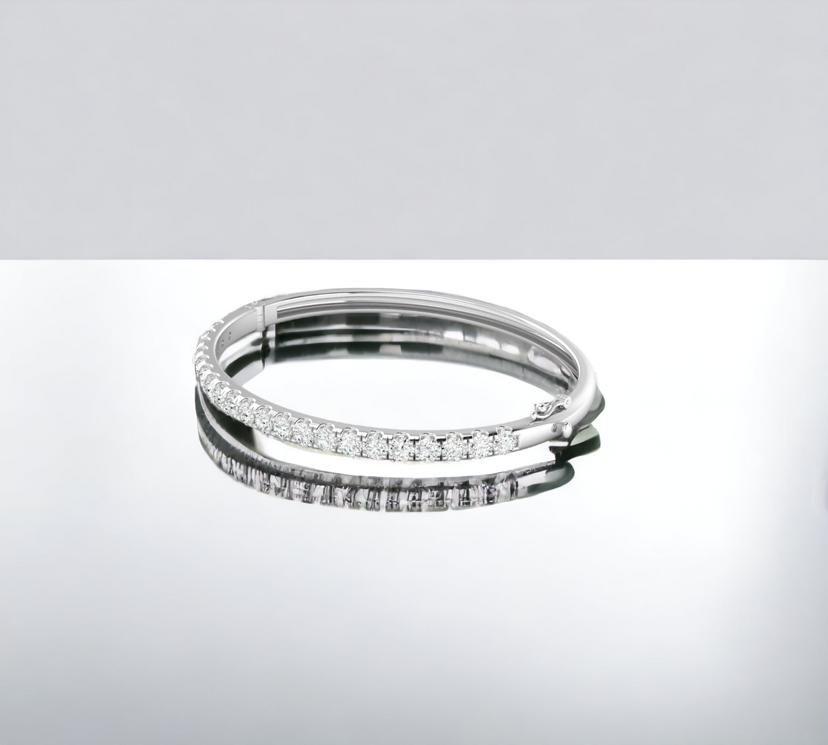 Florentine Bracelet white gold 3 carat total weight lab diamond side view – Cherry Pick Diamonds Clayton MO