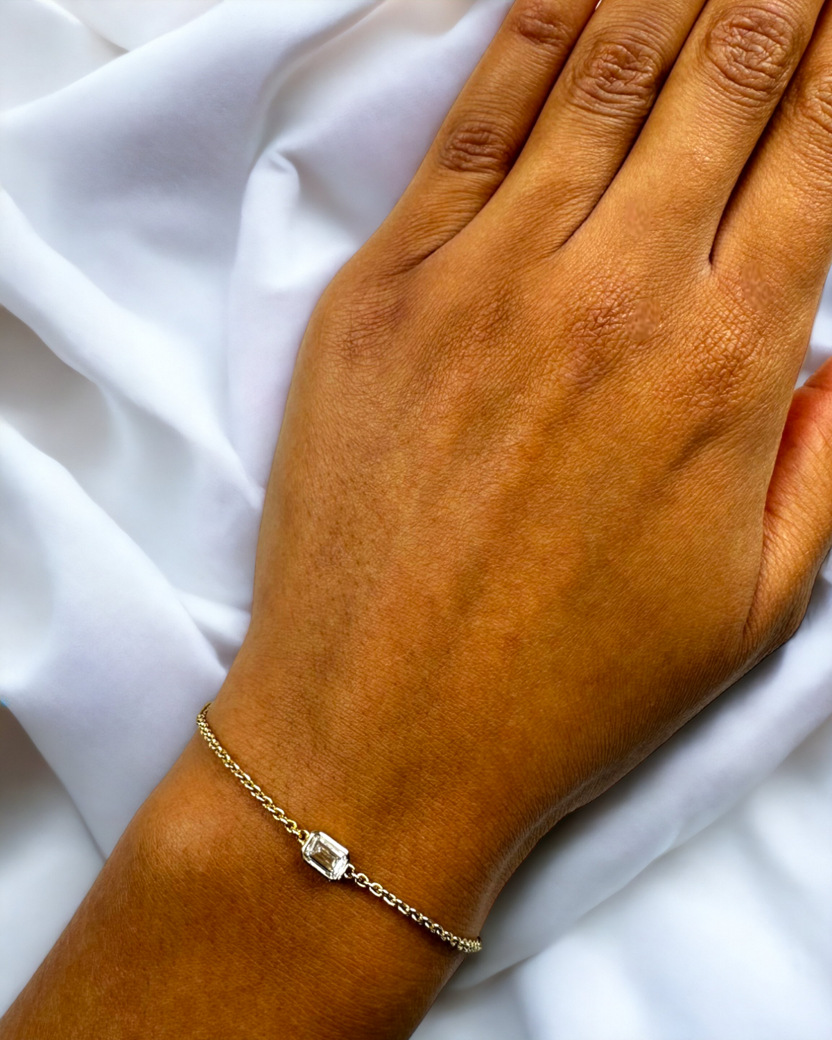 Antwerp EM 14K yellow gold bezel set adjustable bracelet with lab diamond – Cherry Pick Diamonds St. Louis MO