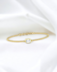 Antwerp EM Bracelet 14K yellow gold bezel set with emerald cut lab created diamond – Cherry Pick Diamonds Clayton St. Louis MO