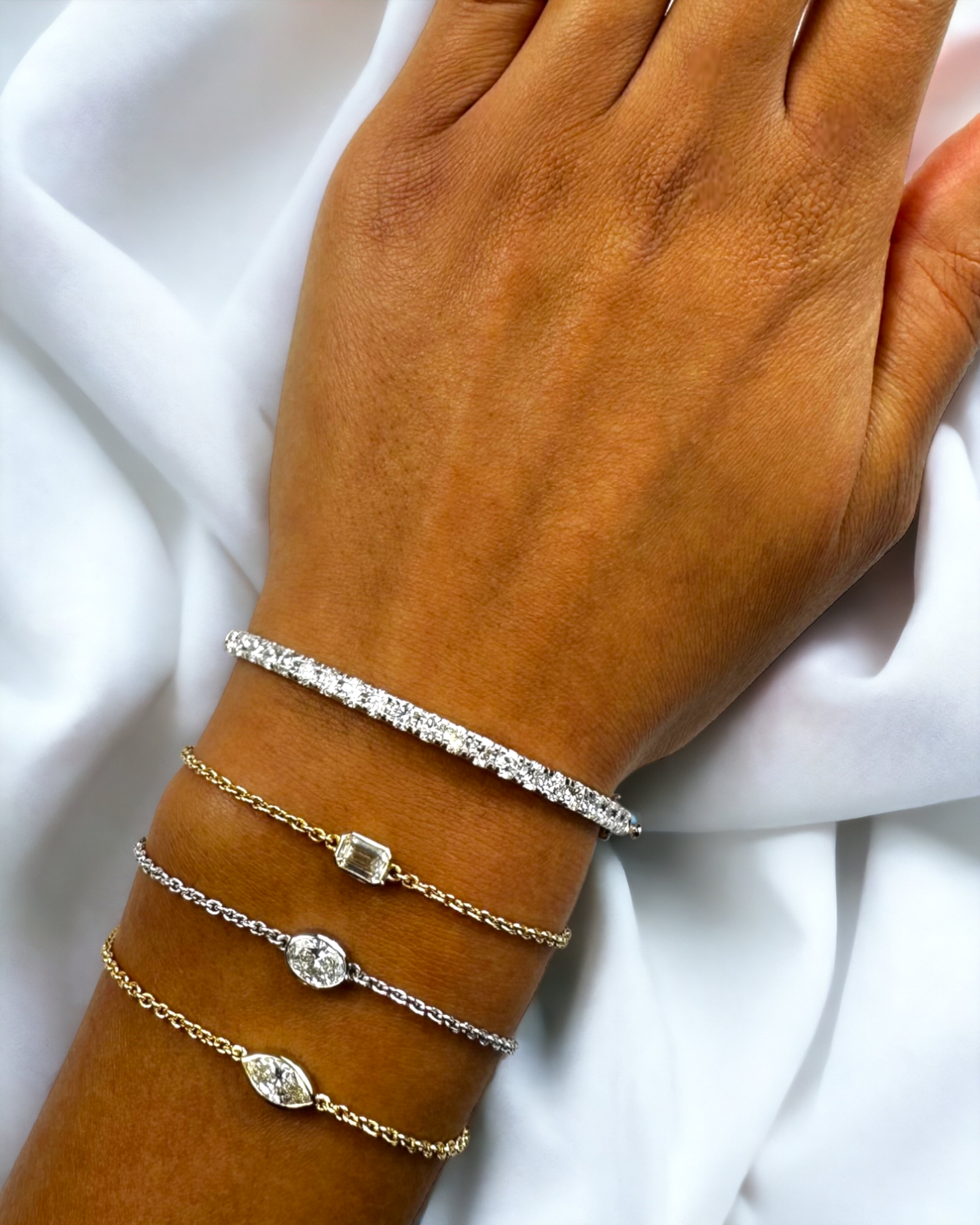 Antwerp MQ Bracelet marquise cut lab created diamond in yellow gold – Cherry Pick Diamonds Clayton MO