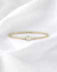 Antwerp YG Bracelet 14K yellow gold bezel set with round brilliant lab created diamond – Cherry Pick Diamonds Clayton St. Louis MO