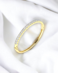 Florentine YG 14K yellow gold half bangle bracelet with lab created diamonds – Cherry Pick Diamonds St. Louis MO