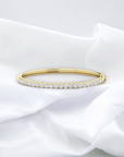 Florentine Bracelet 14K yellow gold half bangle with 3.00ct lab created diamonds – Cherry Pick Diamonds Clayton St. Louis MO