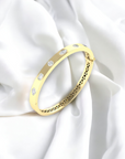 Helsinki YG 14K yellow gold multi shape lab created diamond cuff bracelet – Cherry Pick Diamonds St. Louis MO
