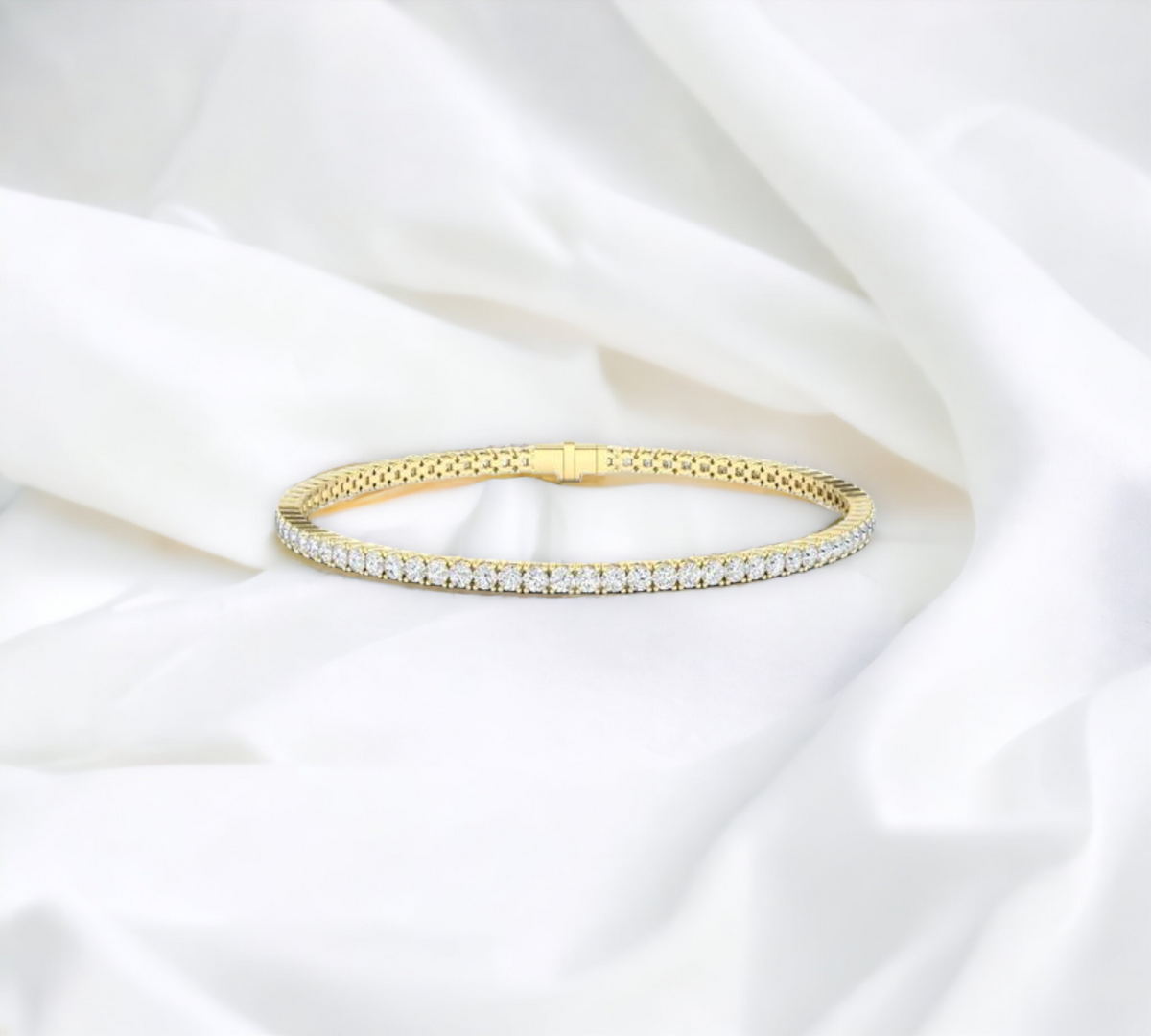 Naples Bracelet 14K yellow gold with 6.00ct lab created diamonds, tennis style – Cherry Pick Diamonds Clayton St. Louis MO