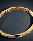 Sardinia Yellow Gold Faceted Diamond Bangle Side View – Cherry Pick Diamonds St. Louis MO