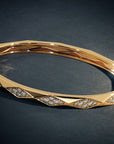 Sardinia Yellow Gold Faceted Lab Diamond Bangle Top View – Cherry Pick Diamonds St. Louis MO