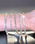 Sardinia Bracelet 14K Yellow Gold Faceted Lab Diamond Bangle on Wrist – Cherry Pick Diamonds Clayton St. Louis MO