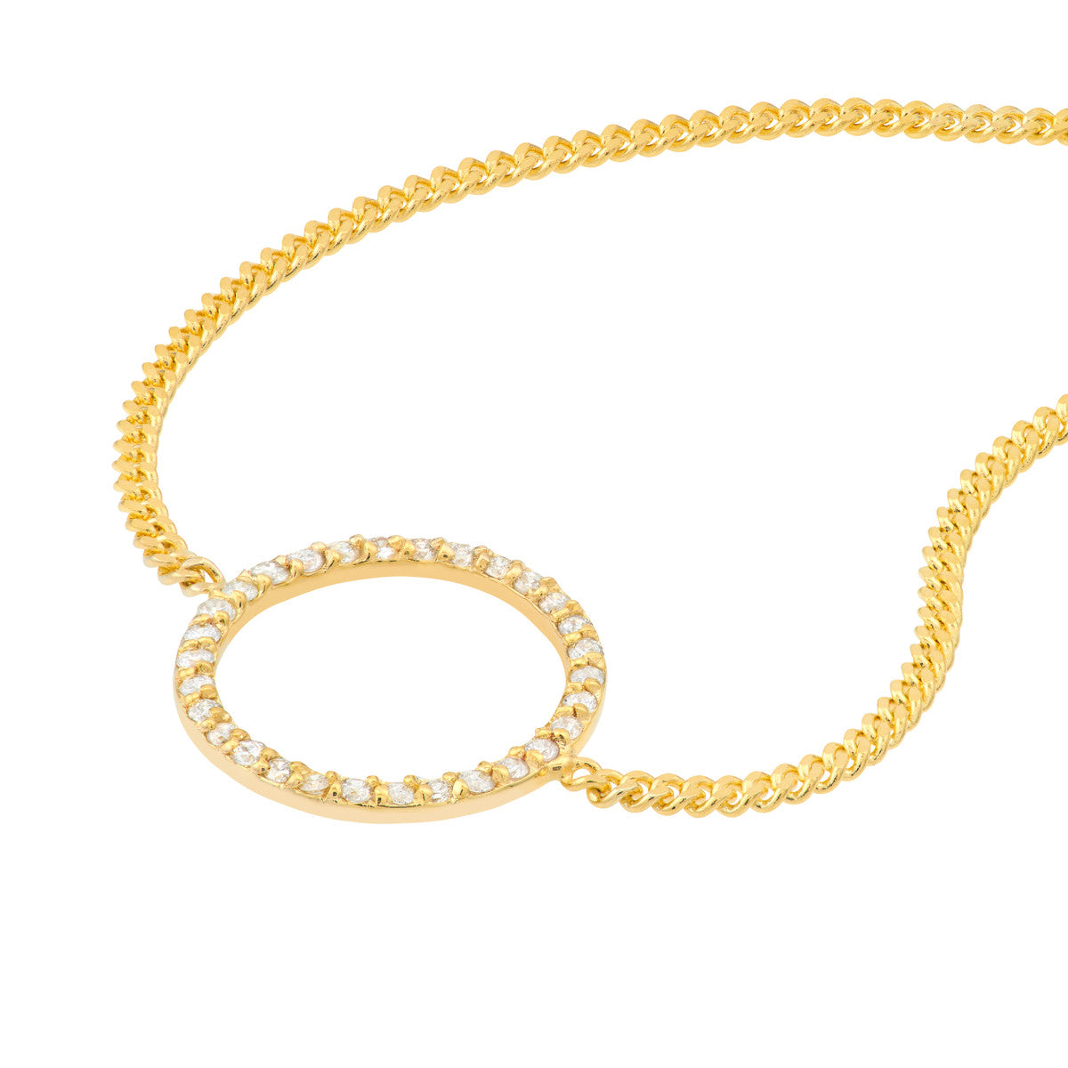 Basel Yellow Gold Diamond Curb Chain Bracelet Side View – Cherry Pick Diamonds St. Louis MO