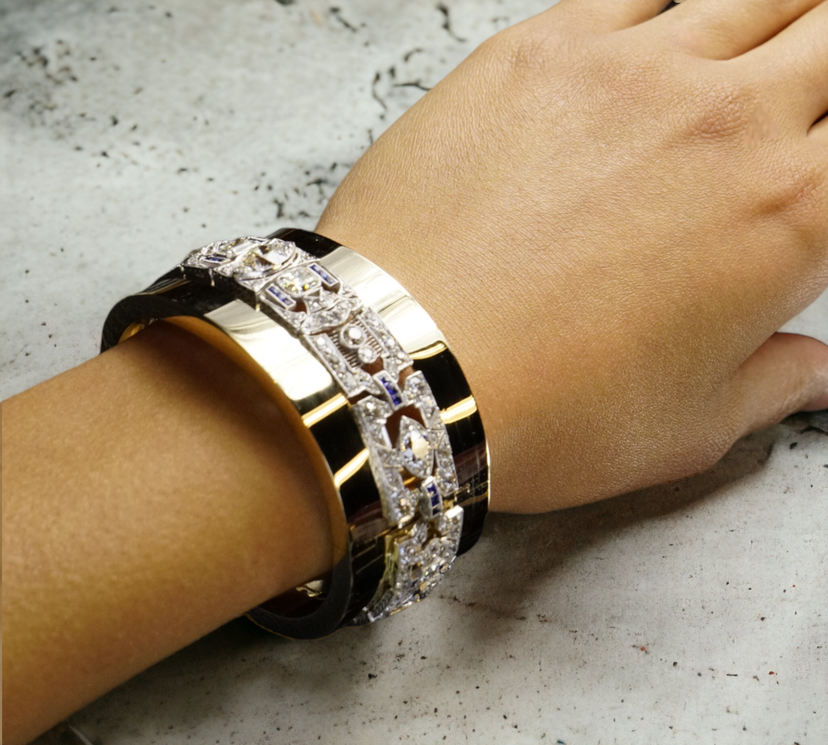 Art Deco Diamond Bracelet Worn on Wrist Natural Antique Diamonds – Cherry Pick Diamonds Clayton MO