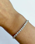 Oversized paperclip tennis bracelet detail, natural diamonds in two-tone gold - Cherry Pick Diamonds