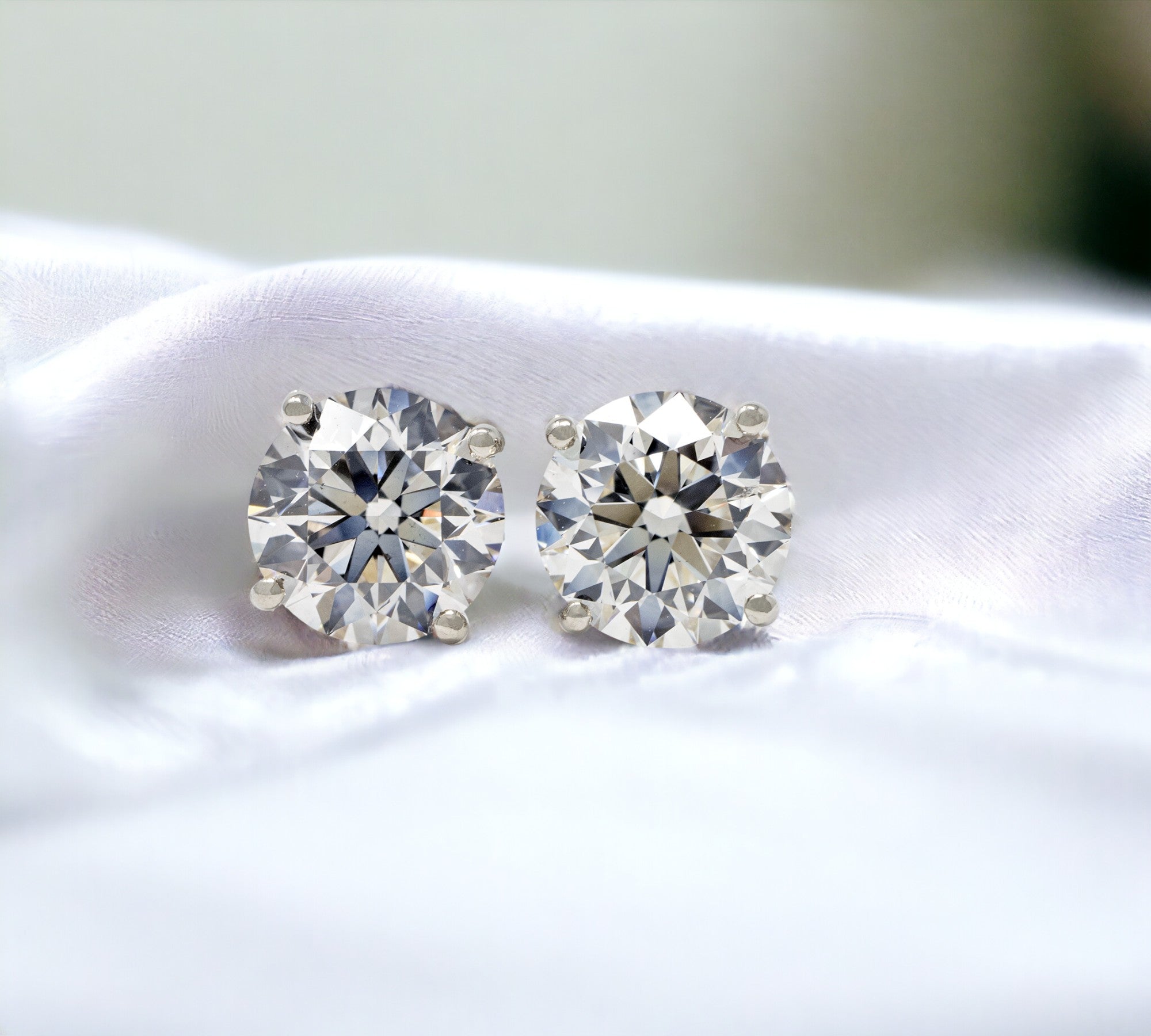 Natural Diamond Studs Yellow Gold 14K G-H SI Round Brilliant Martini Low Profile – Cherry Pick Diamonds Clayton St. Louis MO