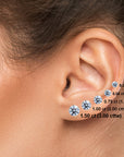 Natural Diamond Stud Earrings Yellow Gold Size Chart G-H SI Clarity – Cherry Pick Diamonds Clayton MO
