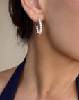Medium Hoop 14K White Gold Lab-Grown Diamond Inside-Out Hoop Earrings Side – Cherry Pick Diamonds St. Louis MO