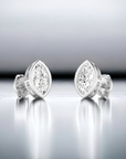 Porto MQ bezel set marquise cut diamond stud earrings in 14K white gold – Cherry Pick Diamonds Clayton St. Louis MO