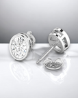 Porto OV WG 14K white gold bezel oval cut stud earrings with lab created diamonds – Cherry Pick Diamonds St. Louis MO