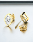 Porto MQ YG 14K yellow gold bezel marquise stud earrings with lab created diamonds – Cherry Pick Diamonds St. Louis MO