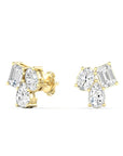 Positano YG 1CTW 14K yellow gold trio cluster earrings with lab created diamonds – Cherry Pick Diamonds Clayton St. Louis MO