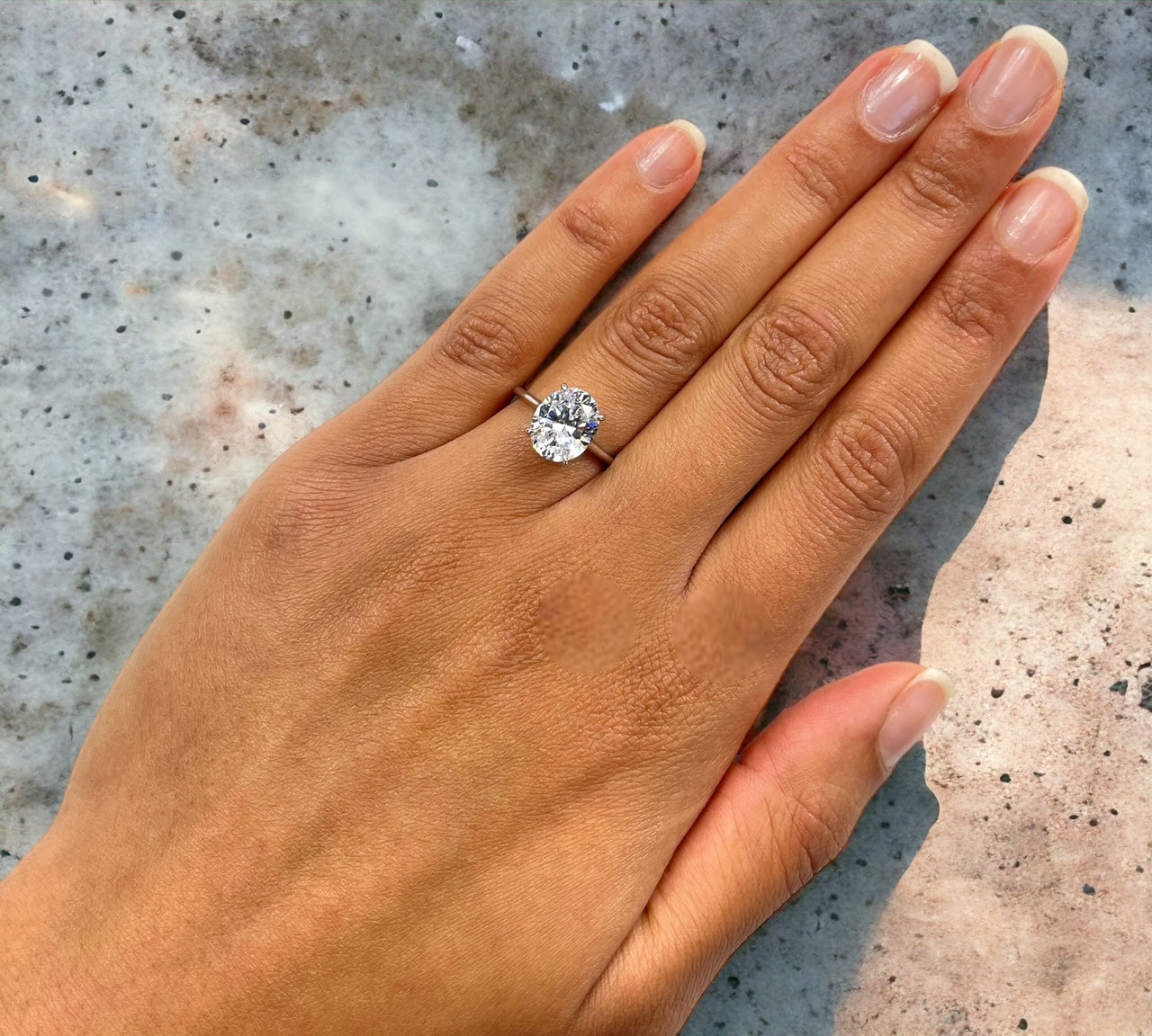 Belfast OV 14K white gold whisper thin setting for round brilliant or oval center – Cherry Pick Diamonds Clayton MO