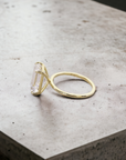 Naples yellow gold solitaire setting for emerald or radiant cut diamond – Cherry Pick Diamonds St. Louis MO