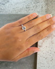 Sorrento EM ring angle view, emerald cut hidden halo white gold – Cherry Pick Diamonds St. Louis MO