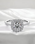 Milan engagement ring setting in 14K white gold with cushion outline halo and pavé diamonds – Cherry Pick Diamonds Clayton St. Louis MO