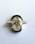 Monaco Oval White Gold engagement ring with 3.02ct half bezel floating oval lab created diamond – Cherry Pick Diamonds Clayton St. Louis MO