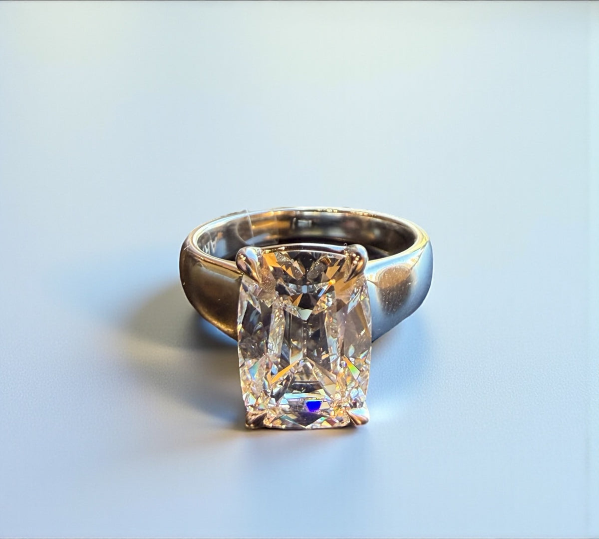 Tangier Old Mine White Gold engagement ring with 4.71ct old mine cut lab created diamond – Cherry Pick Diamonds Clayton St. Louis MO