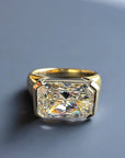Crete Radiant engagement ring in 14K yellow gold with 5.06ct elongated radiant cut lab created diamond – Cherry Pick Diamonds Clayton St. Louis MO