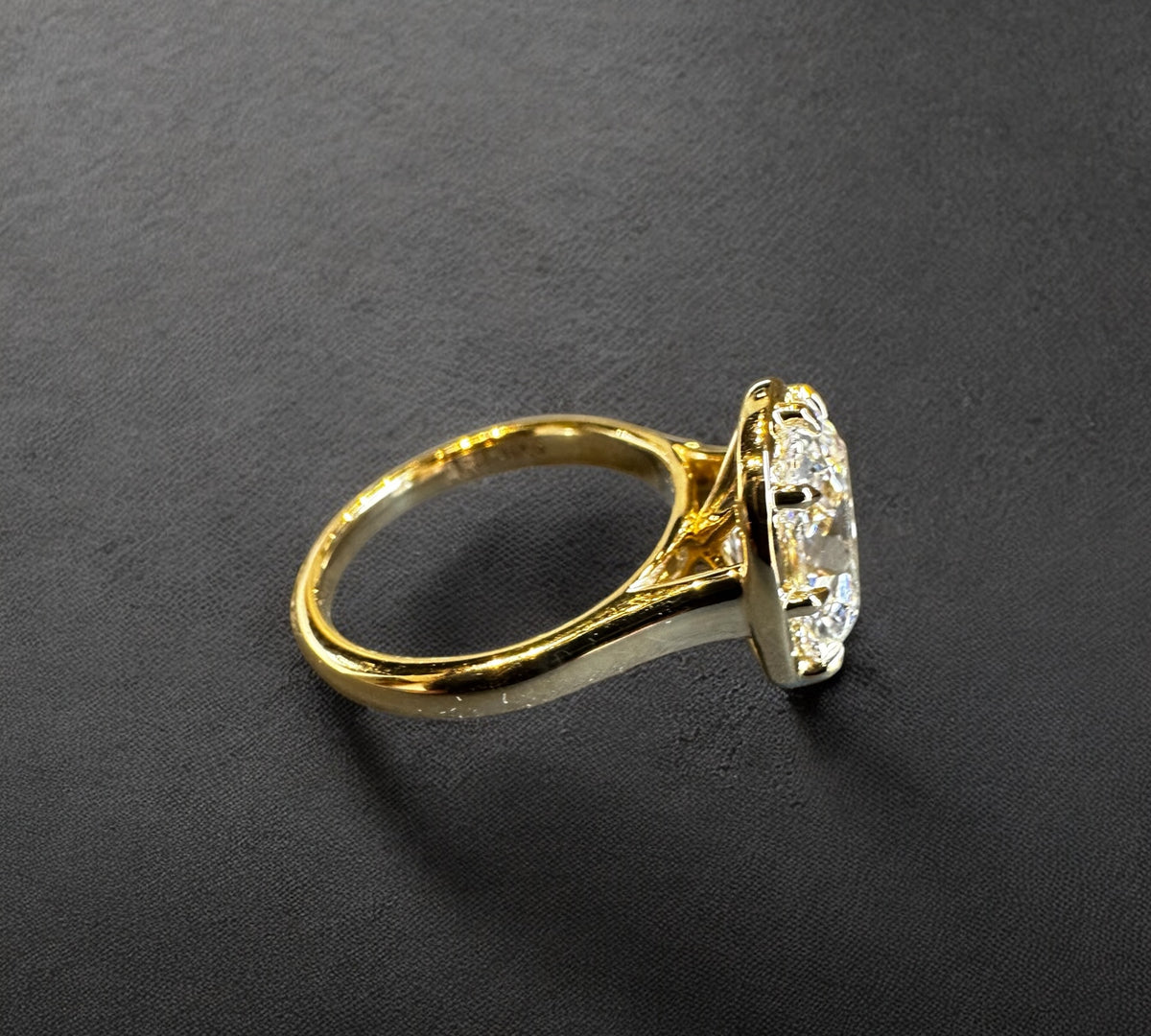 London Old Mine ring close-up, old mine cut diamond – Cherry Pick Diamonds Clayton MO