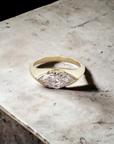 Lyon YG engagement ring in yellow gold, east to west marquise lab created diamond – Cherry Pick Diamonds Clayton St. Louis MO