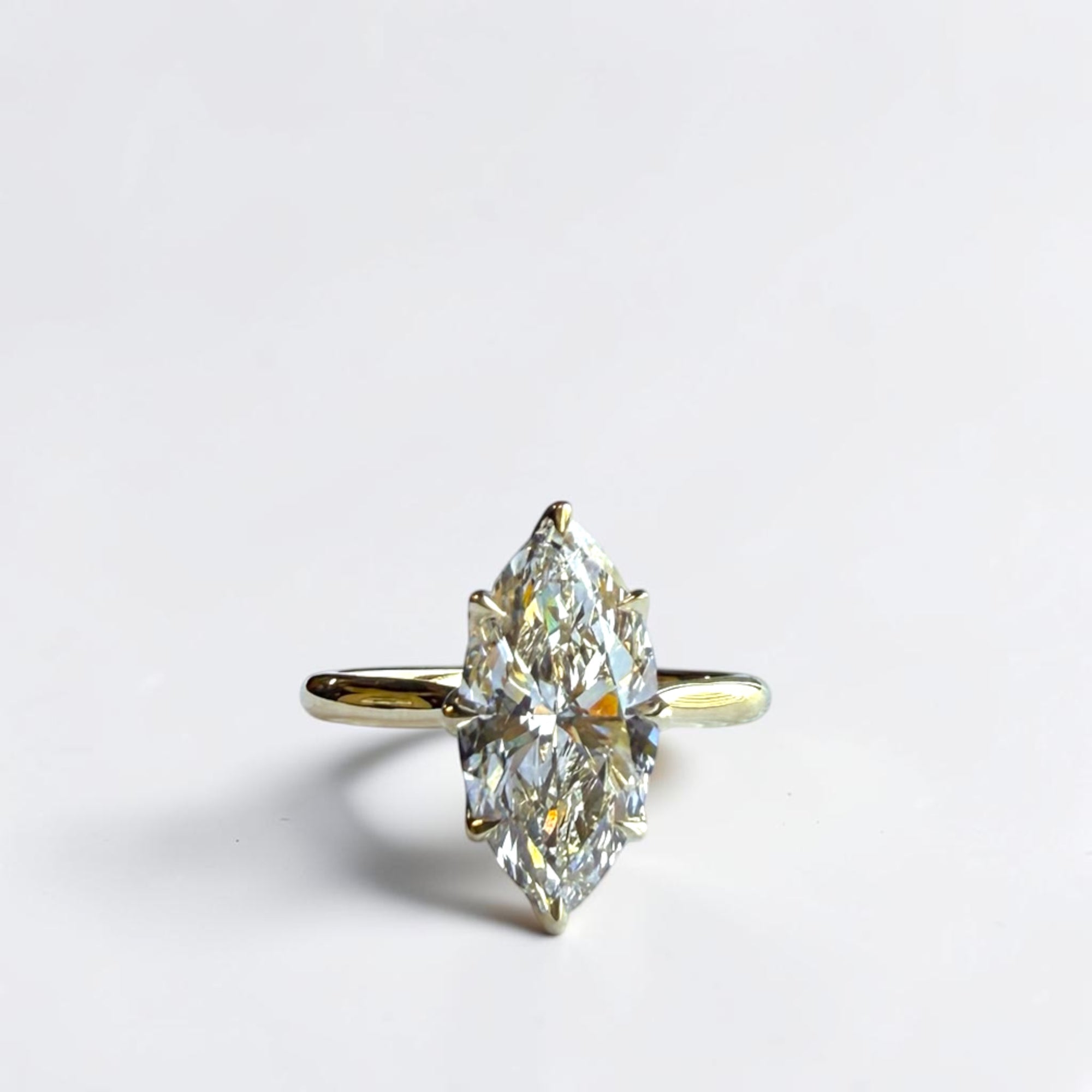 Marseille Marquise engagement ring in 14K yellow gold with marquise lab created diamond – Cherry Pick Diamonds Clayton St. Louis MO