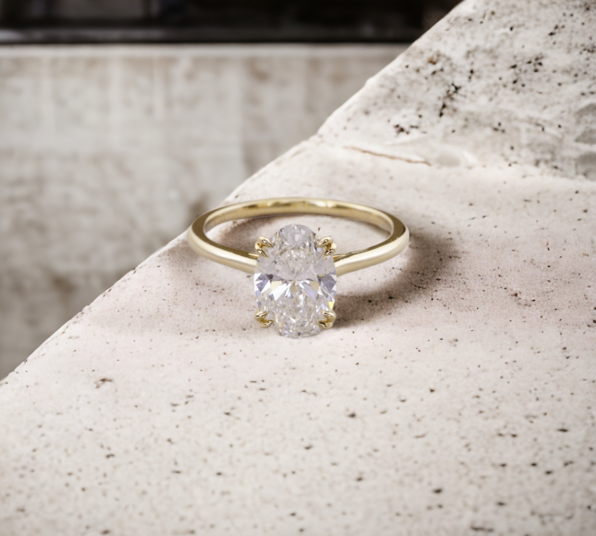 Marseille OV engagement ring in 14K yellow gold with oval lab created diamond – Cherry Pick Diamonds Clayton St. Louis MO