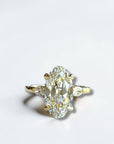 Moval Crown engagement ring in 14K yellow gold with elongated old mine moval diamond – Cherry Pick Diamonds Clayton St. Louis MO