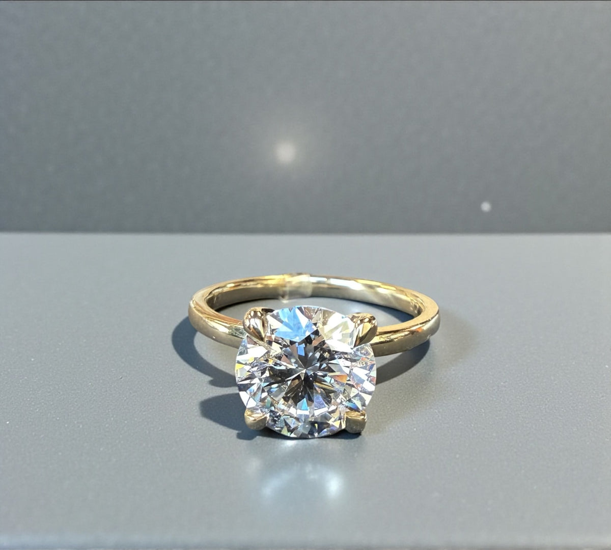 Naples Round engagement ring in 14K yellow gold with 2.53ct round brilliant lab created diamond – Cherry Pick Diamonds Clayton St. Louis MO
