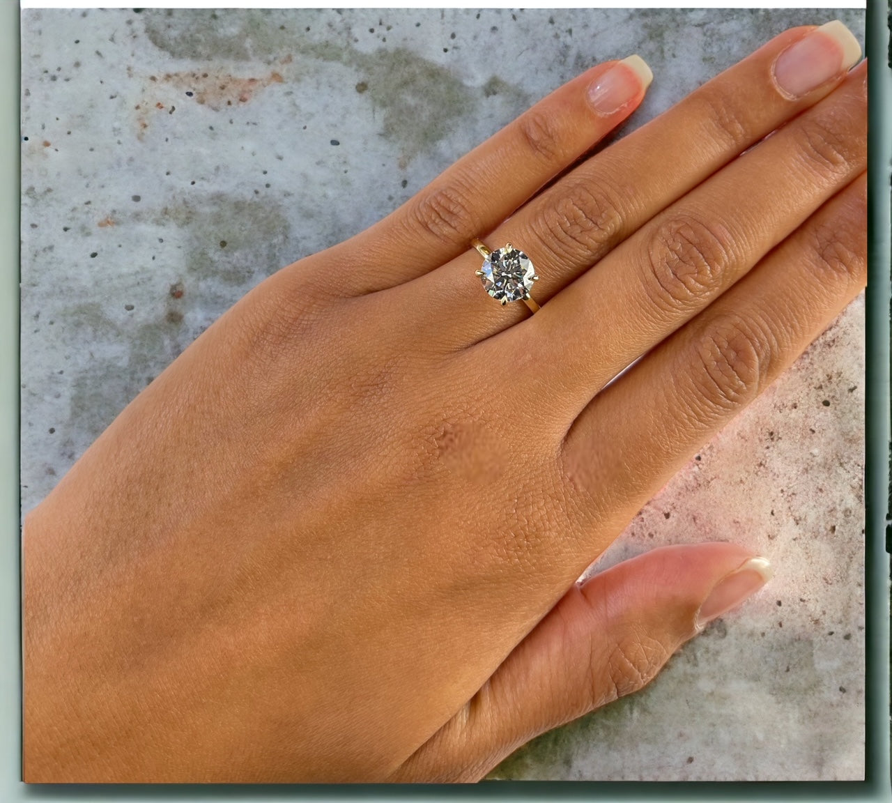 Oslo yellow gold round brilliant lab created diamond solitaire close-up – Cherry Pick Diamonds Clayton MO