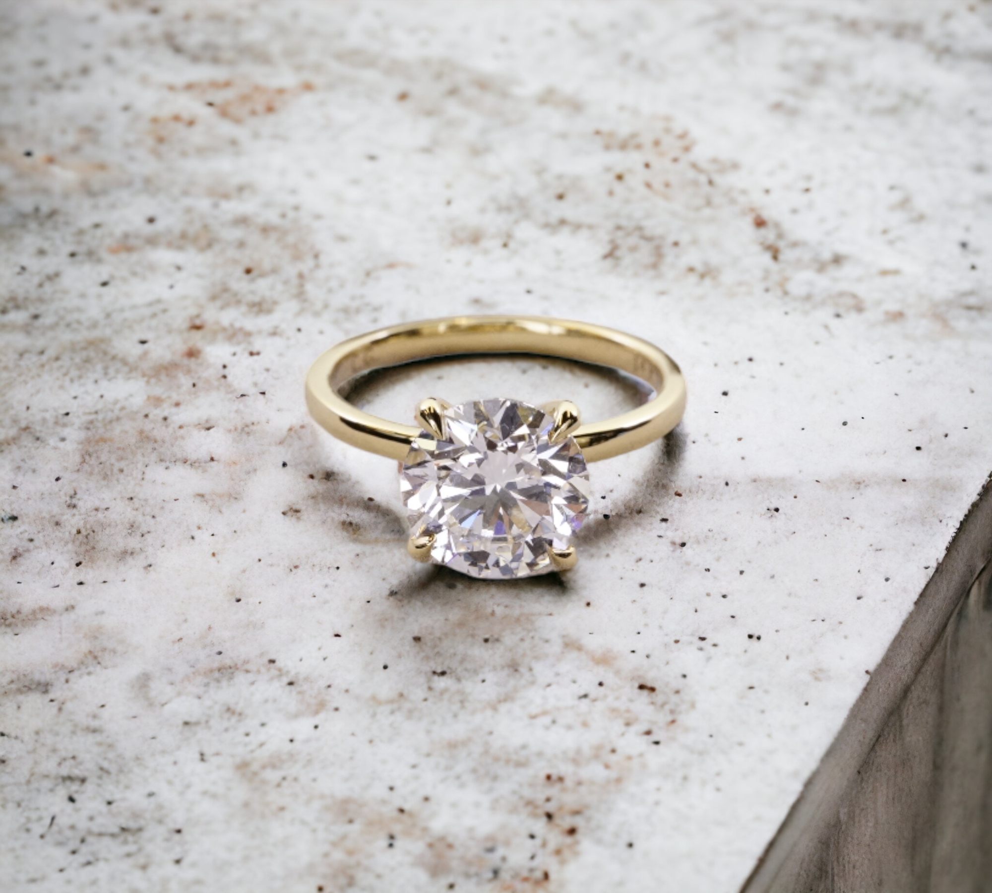 Oslo YG engagement ring in 14K yellow gold, solitaire for lab created diamond – Cherry Pick Diamonds Clayton St. Louis MO