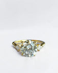 Round Trio Kite engagement ring in 14K yellow gold with round brilliant center and kite side stones – Cherry Pick Diamonds Clayton St. Louis MO