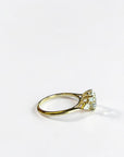 Round Trio Kite engagement ring side view showing kite shaped diamond accents — Cherry Pick Diamonds St. Louis