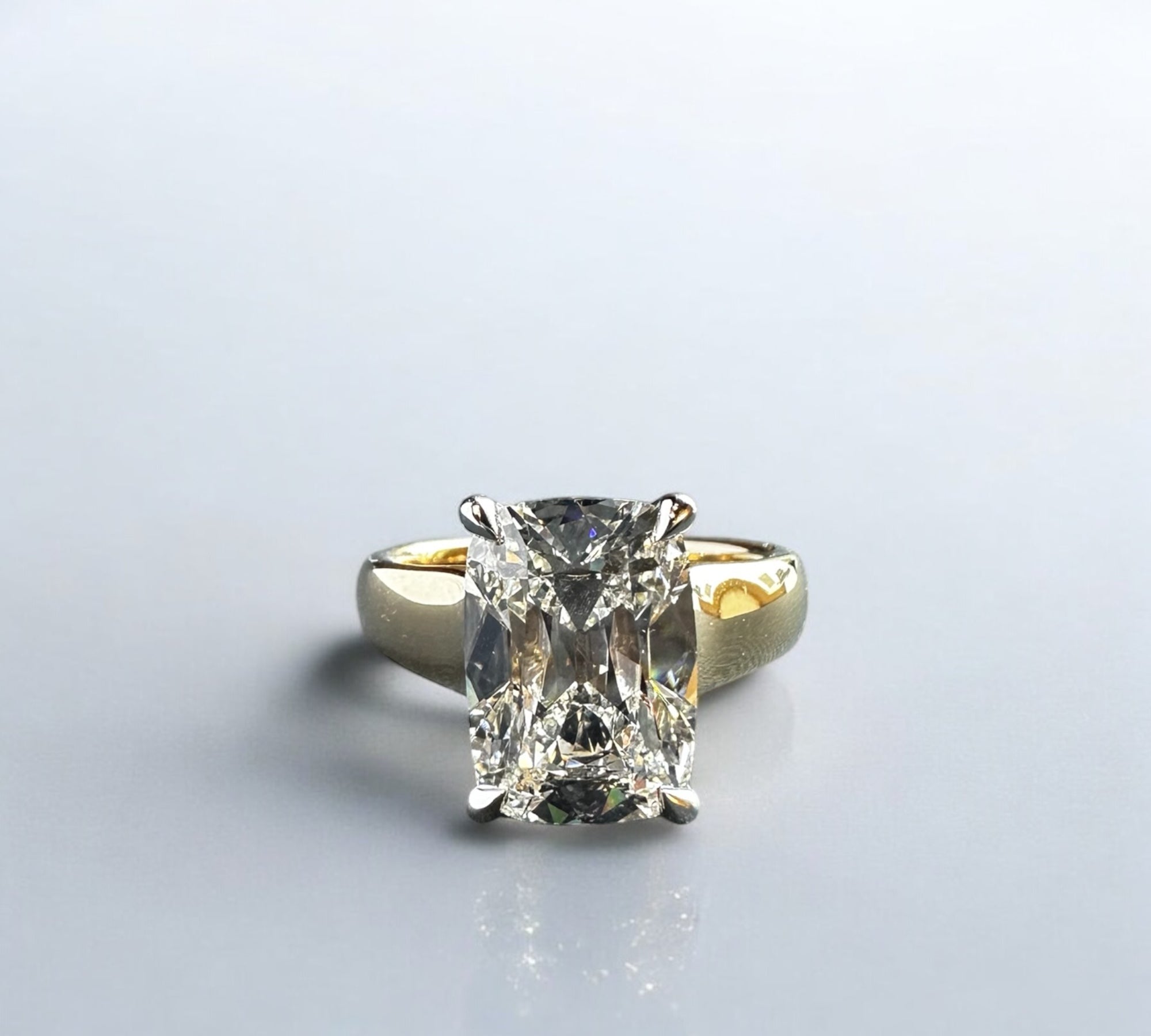 Tangier Old Mine engagement ring in 14K yellow gold with 5.58ct old mine cut lab created diamond – Cherry Pick Diamonds Clayton St. Louis MO