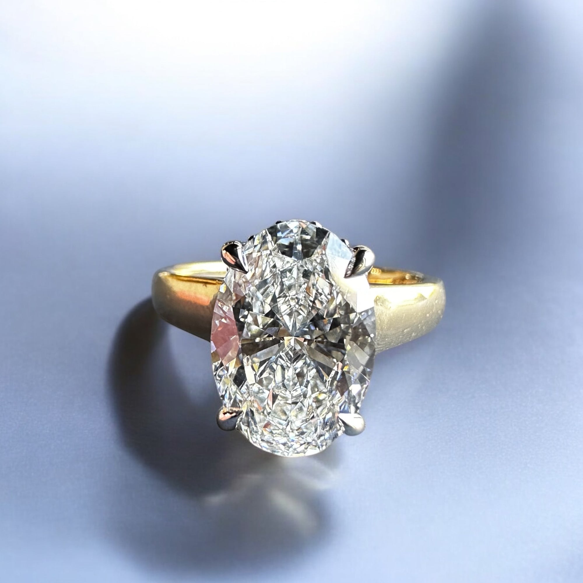 Tangier Oval engagement ring with 3.08ct bold hidden halo oval lab created diamond – Cherry Pick Diamonds Clayton St. Louis MO