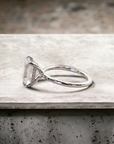 Valletta EM white gold hidden halo solitaire setting with natural diamond – Cherry Pick Diamonds St. Louis MO