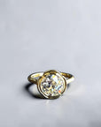 Fleur De Old Euro engagement ring in 14K yellow gold with natural old European cut diamond, floral setting – Cherry Pick Diamonds Clayton St. Louis MO